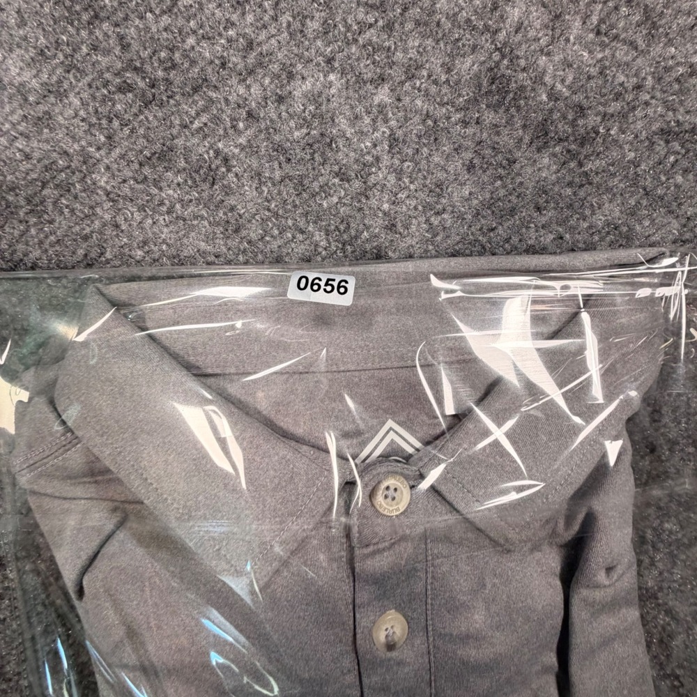 Burlebo Mens Performance Long Sleeve Polo Shirt Gray Size Large Activewear 0656 - Picture 6 of 6